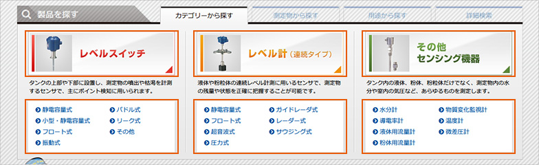 タンクが空と満の場合の電気的特性